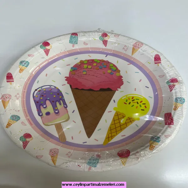 Dondurma Temalı Karton Tabak